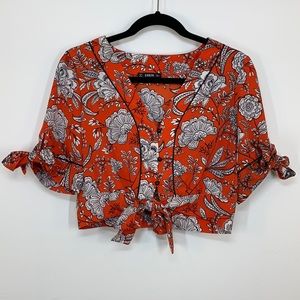 Shein Paisley crop top blouse